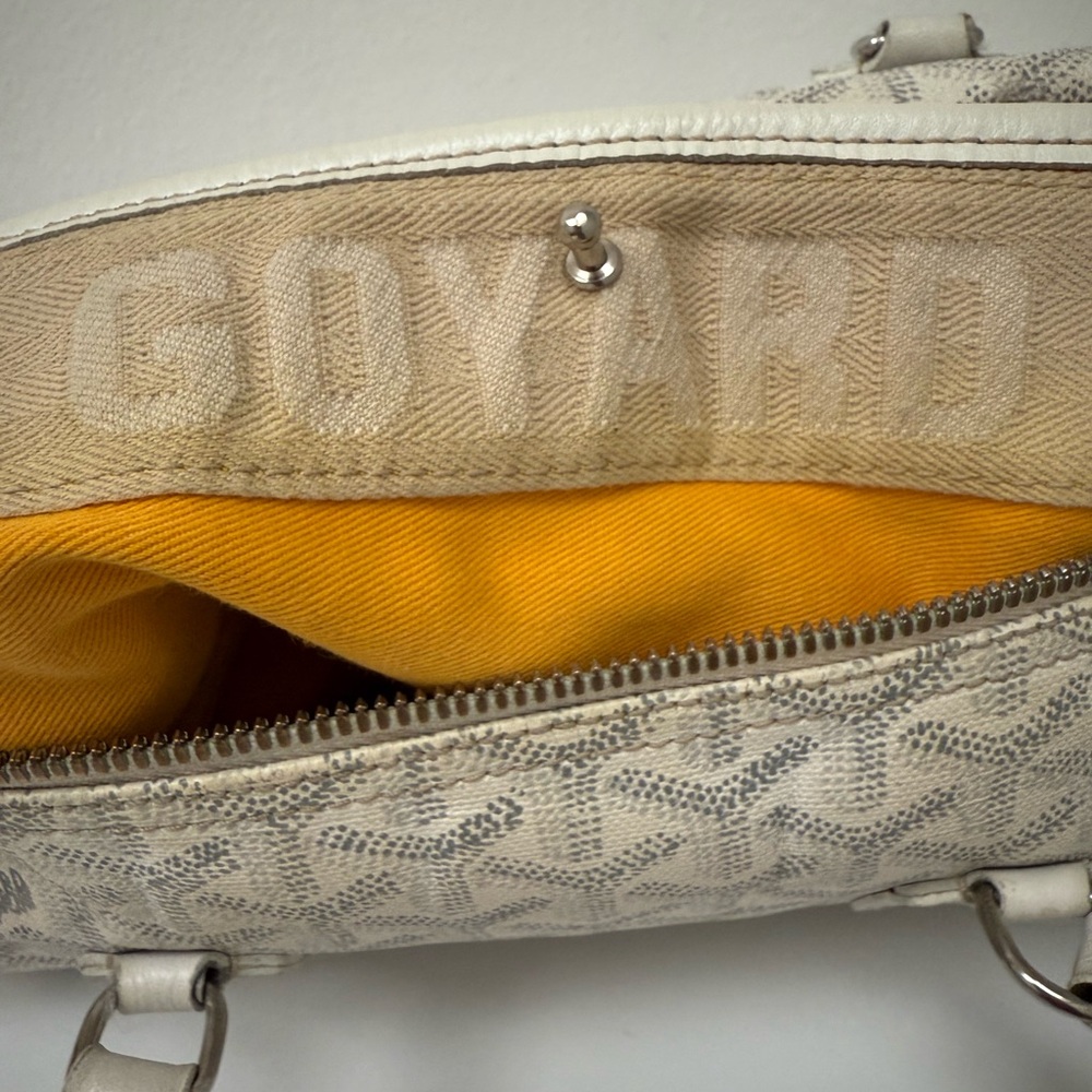 Authentic Authentic Goyard White Leather Goyardine Croisière Boston Duffle Bag - Picture 16 of 16